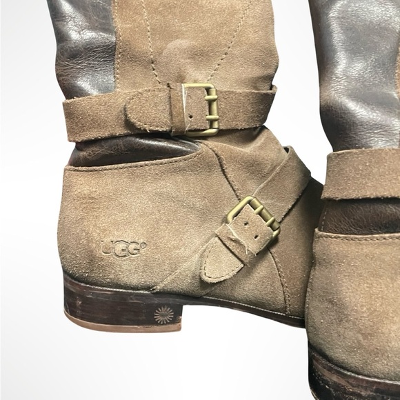 UGG Cyndee Tan‎ Heeled Boots with Side-Zip and Rounded Toe size 7.5 - Picture 2 of 8